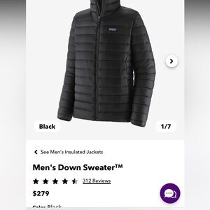 Patagonia men’s down sweater
